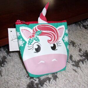 Thirty-One Holiday Unicorn Cool Zip Snacker Thermal Snack Bag Zippered Top New